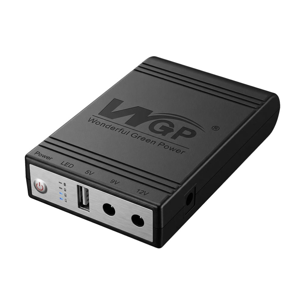 ДБЖ Mini UPS WGP UPS1032 Black 10400mAh 5V/9V/12V, Li-ion з блоком живлення SPF-1202B 12V/2A (24W)