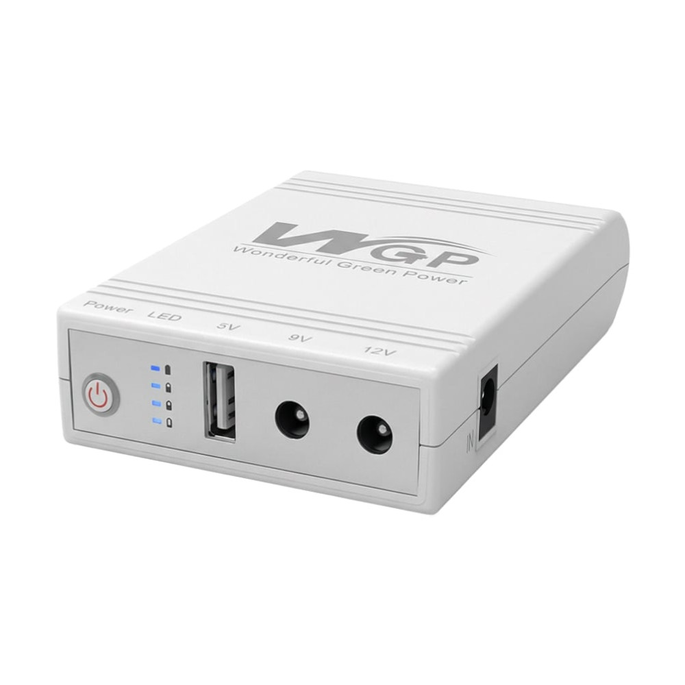 ДБЖ Mini UPS WGP UPS103A White 10400mAh 5V/9V/12V, Li-ion та блок живлення SPF-1202B 12V/2A (24W)