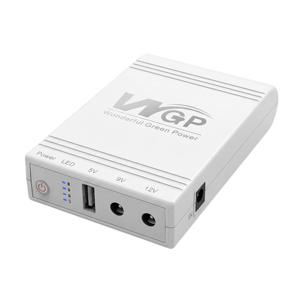 ДБЖ Mini UPS WGP UPS103A White 10400mAh 5V/9V/12V, Li-ion та блок живлення SPF-1202B 12V/2A (24W)