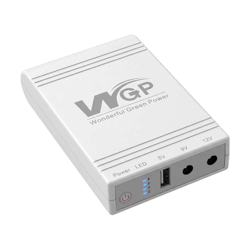 ДБЖ Mini UPS WGP UPS103A White 10400mAh 5V/9V/12V, Li-ion та блок живлення SPF-1202B 12V/2A (24W)