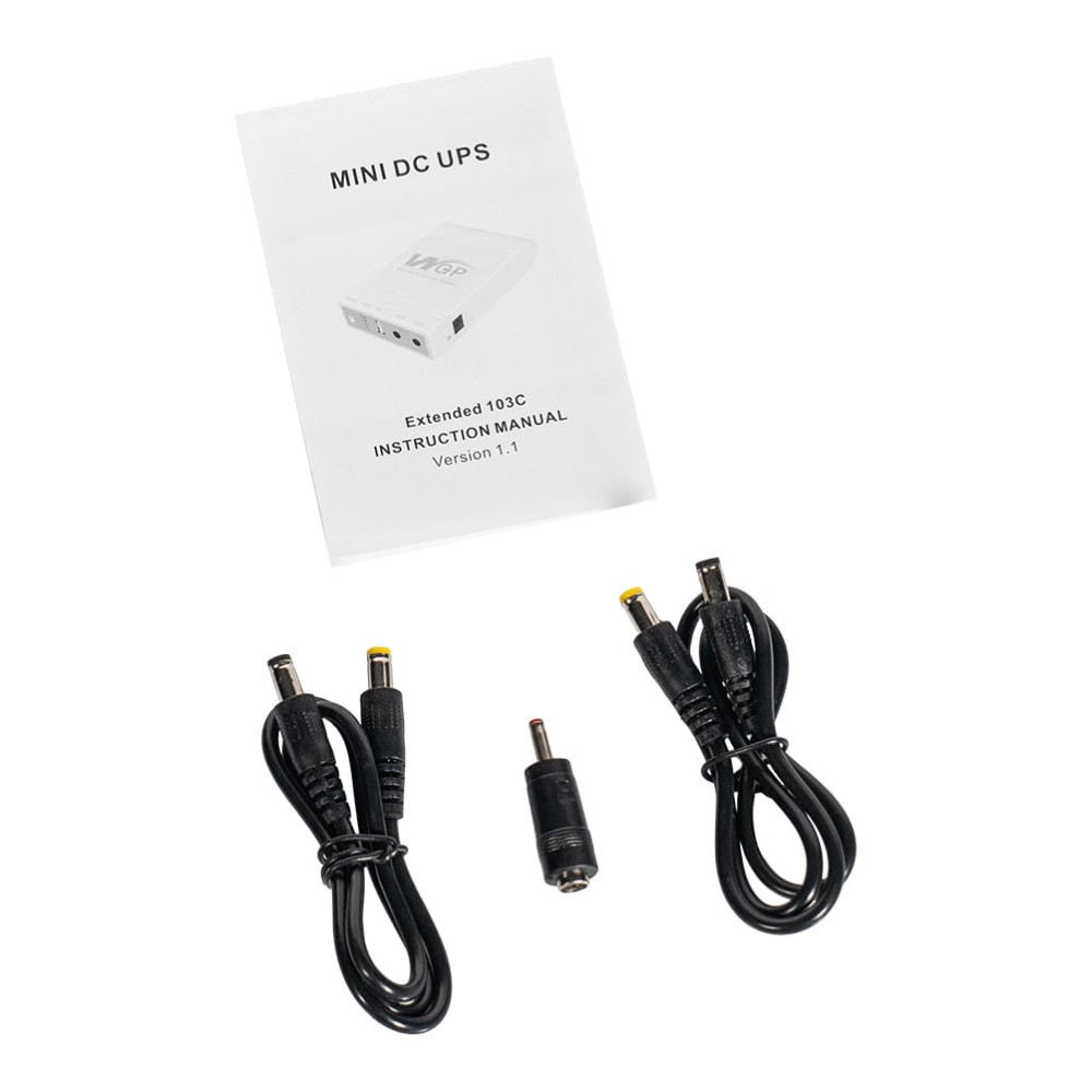 ДБЖ Mini UPS WGP UPS103A White 10400mAh 5V/9V/12V, Li-ion та блок живлення SPF-1202B 12V/2A (24W)