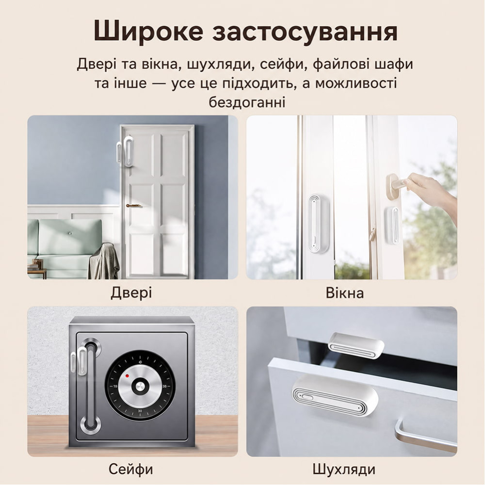 Бездротовий датчик відчинення вікон/дверей Trinix TRX-DS03(WiFi) з сиреною та Wi-Fi