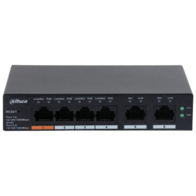 4-портовый PoE коммутатор Dahua DH-CS4006-4GT-60 гигабитный управляемый