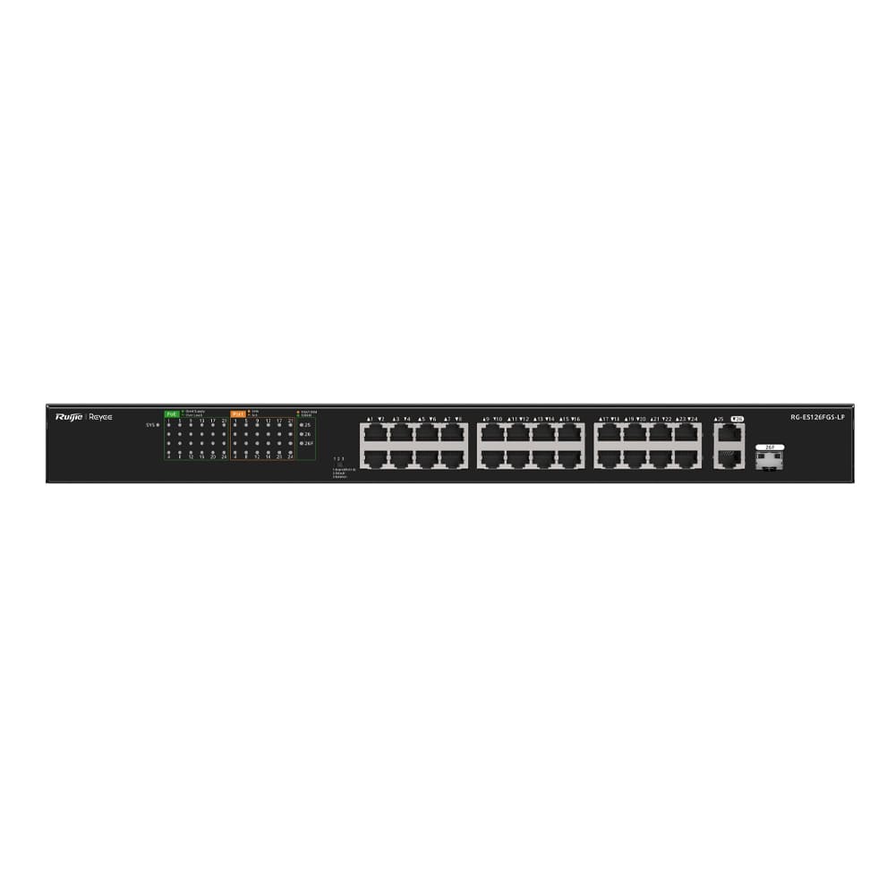 26-портовый PoE коммутатор Ruijie Reyee RG-ES126FGS-LP 10/100 Мб неуправляемый