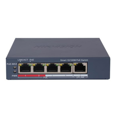 4-портовий PoE комутатор Hikvision DS-3E1105P-EI/V2 керований