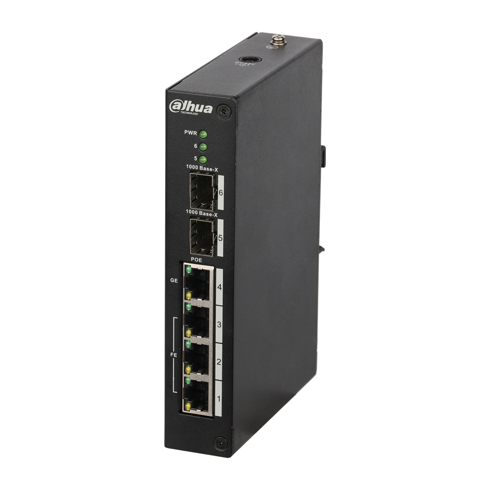 4-портовый PoE коммутатор Dahua DH-PFS4206-4P-120 управляемый