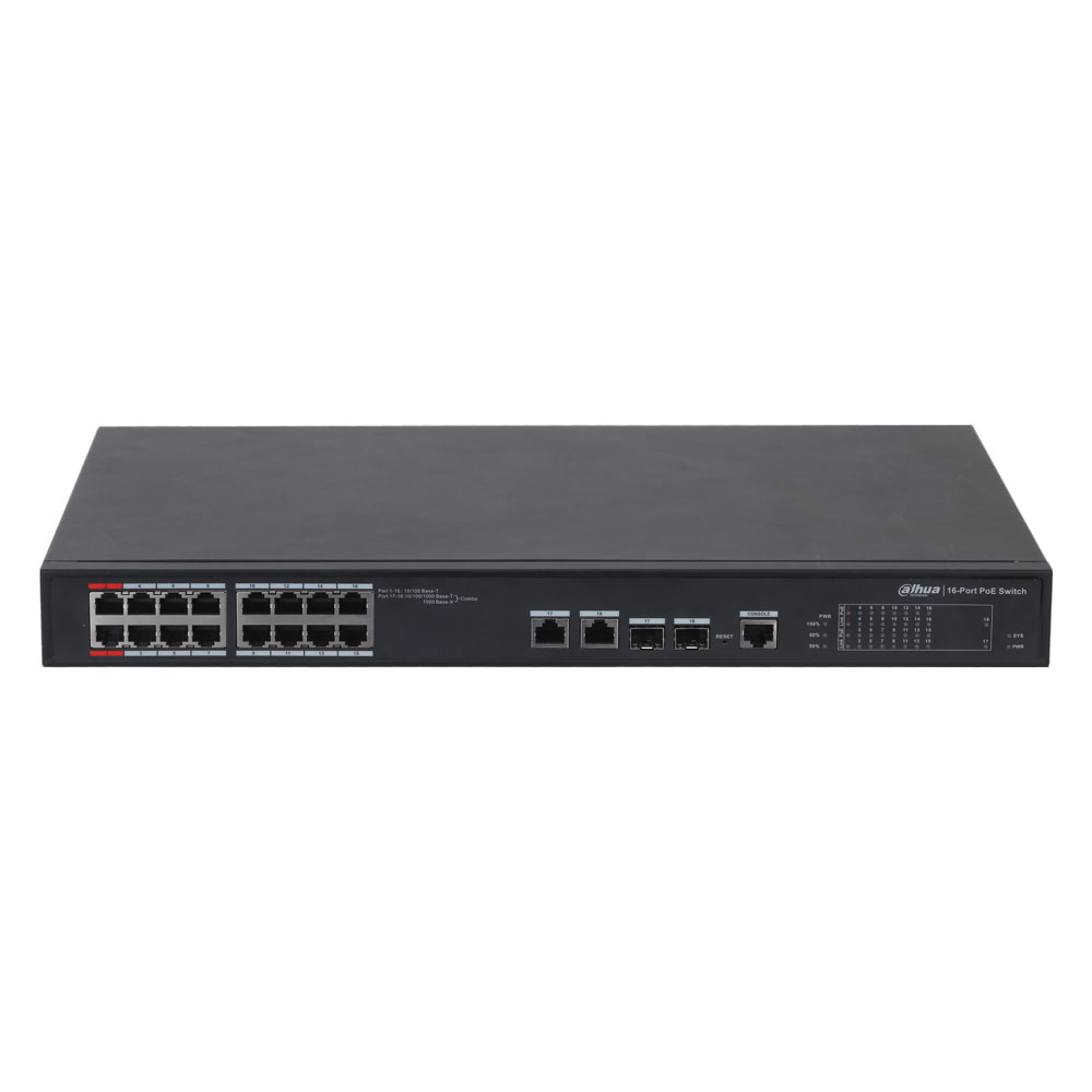 16-портовый PoE коммутатор Dahua PFS4218-16ET-190 управляемый
