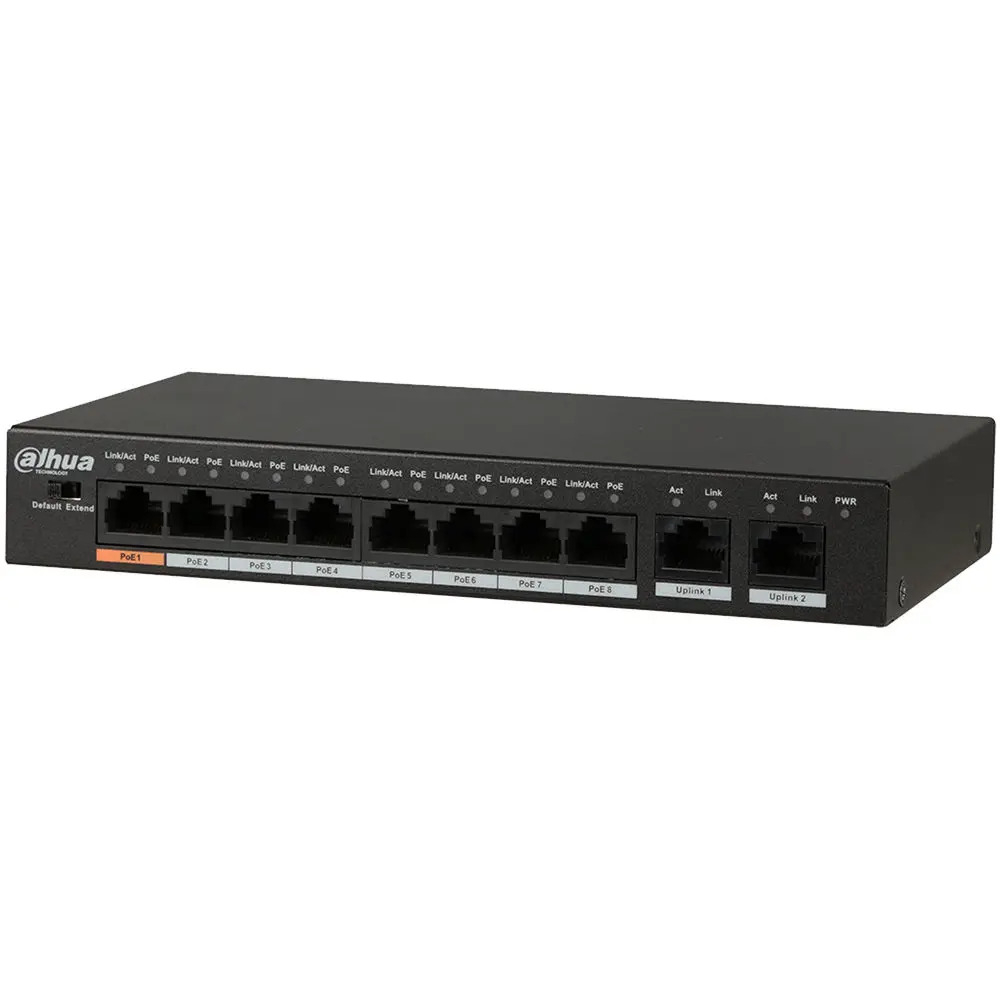 8-портовий PoE комутатор Dahua DH-PFS3010-8ET-96 некерований