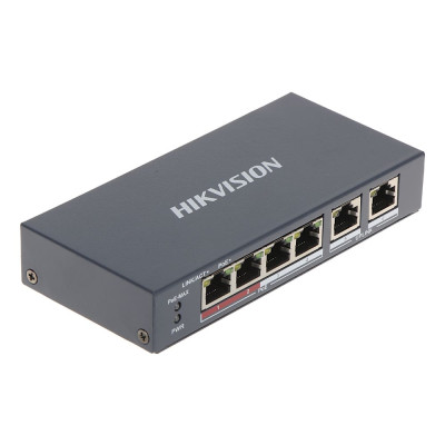 4-портовий PoE комутатор Hikvision DS-3E0106P-E/M некерований
