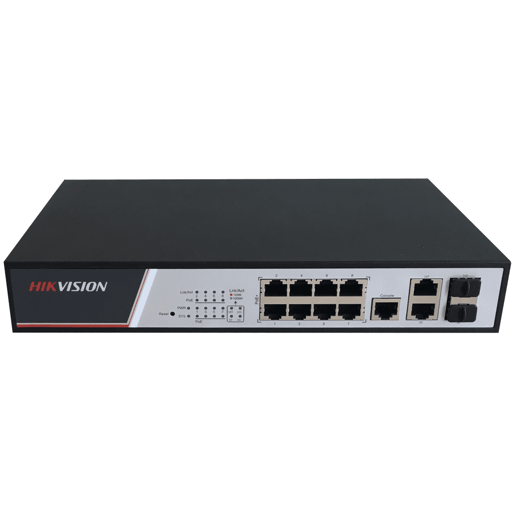 8-портовый PoE коммутатор Hikvision DS-3E2310P управляемый