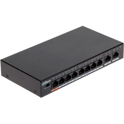 8-портовый PoE коммутатор Dahua DH-PFS3010-8ET-65 неуправляемый