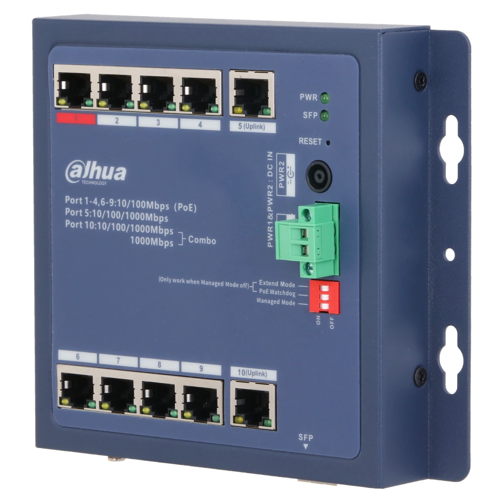8-портовий комутатор Dahua DH-CHS4110-8ET-90-F PoE керований