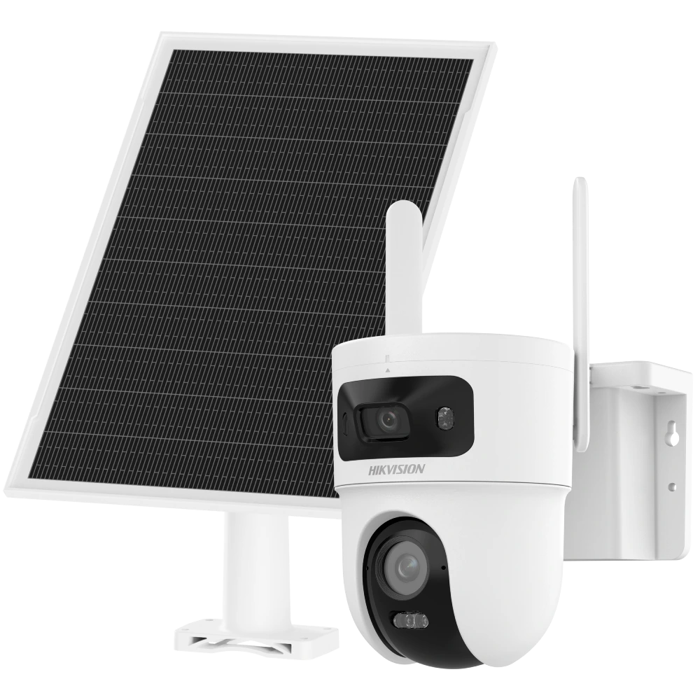 4 Мп двойная IP-видеокамера Hikvision DS-2CFSP8-D/4G с солнечной панелью и 4G LTE