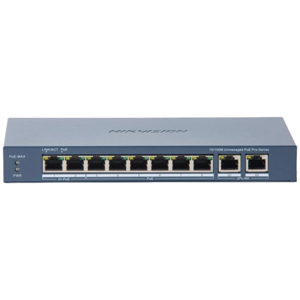 8-портовий комутатор Hikvision DS-3E0310HP-E(C) POE некерований