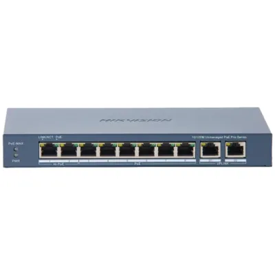 8-портовий комутатор Hikvision DS-3E0310HP-E(C) POE некерований