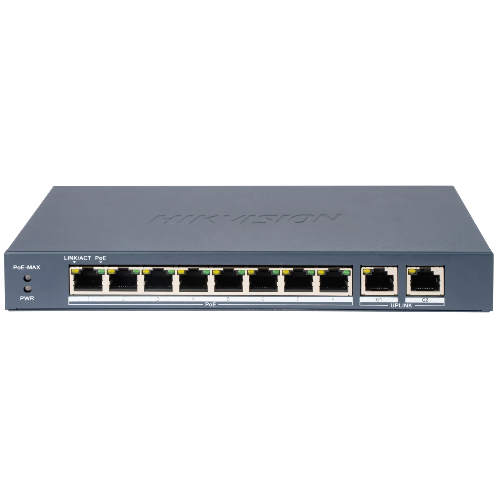 10-портовый коммутатор Hikvision DS-3E1310P-EI(B) PoE управляемый