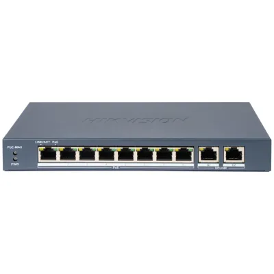 10-портовый коммутатор Hikvision DS-3E1310P-EI(B) PoE управляемый