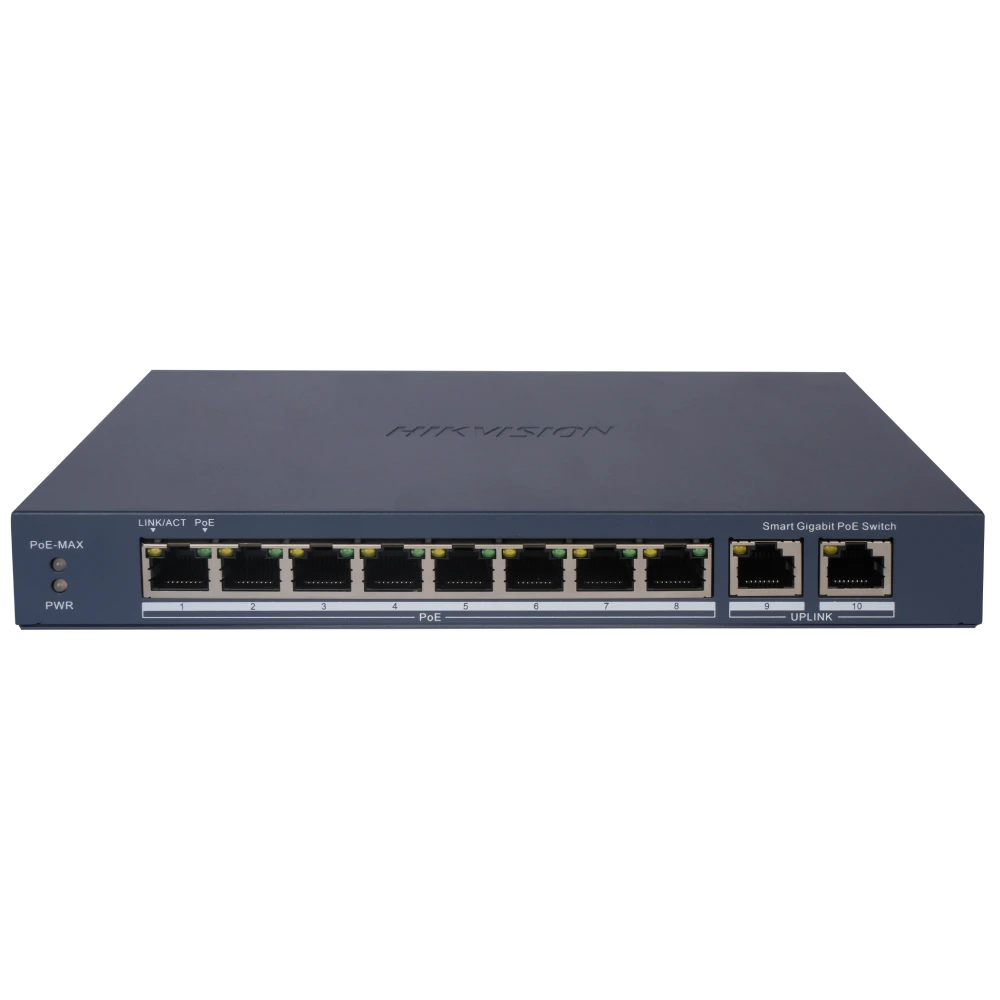 8-портовый коммутатор Hikvision DS-3E1510P-EIV2 POE управляемый