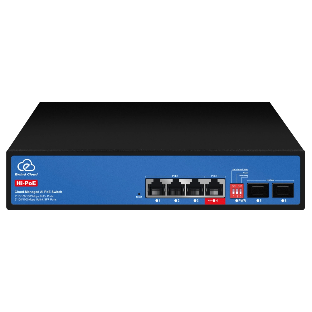 6-портовый коммутатор Ewind EW-ES3006FGSH-AP AI PoE управляемый облачно