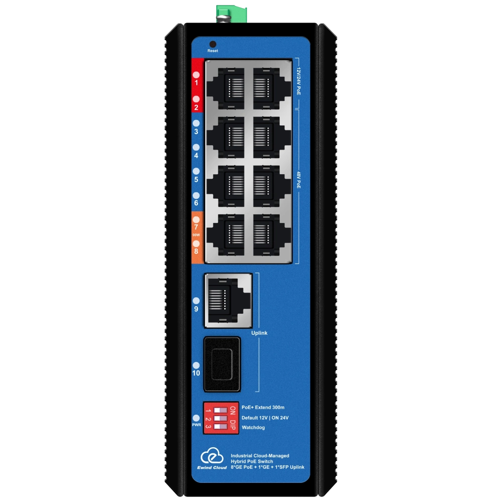 10-портовый коммутатор Ewind EW-EPIS3910SH-8GE AI PoE управляемый облачно