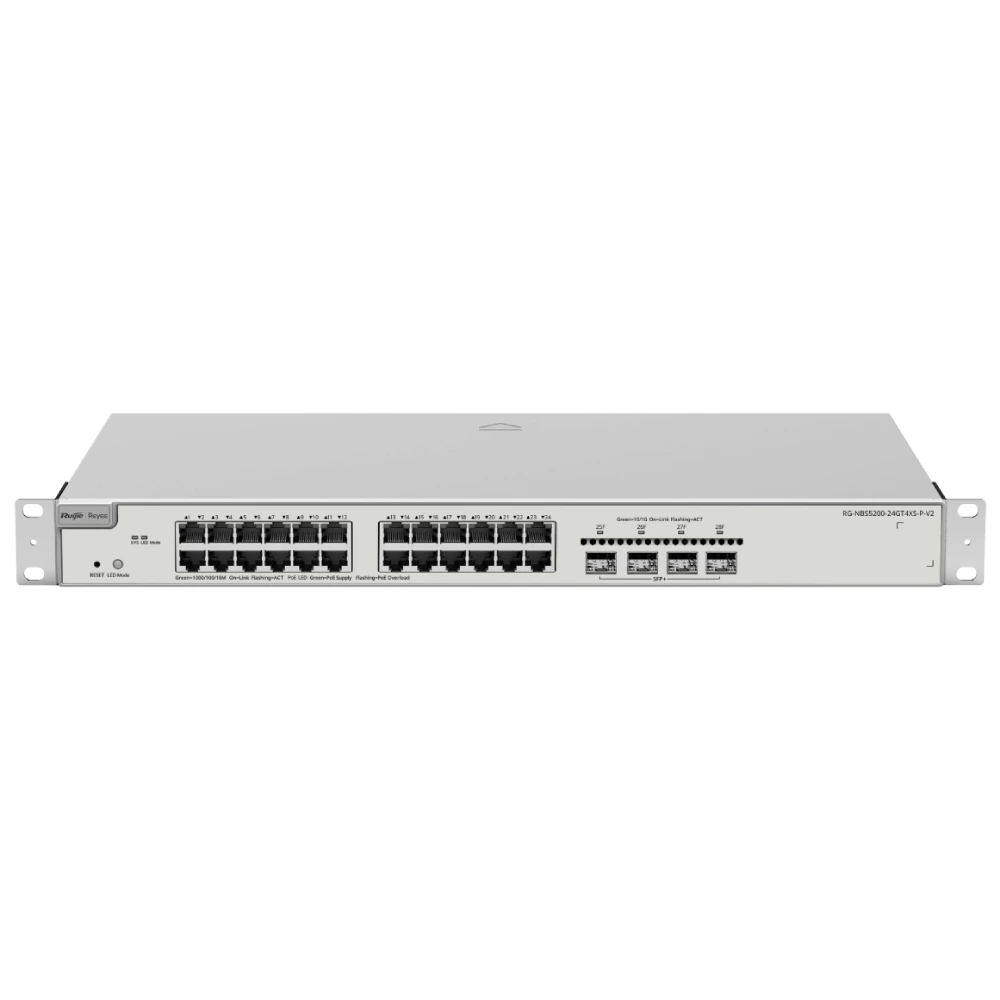 24-портовый комутатор Ruijie Reyee RG-NBS5200-24GT4XS-P-V2 L3 POE управляемый