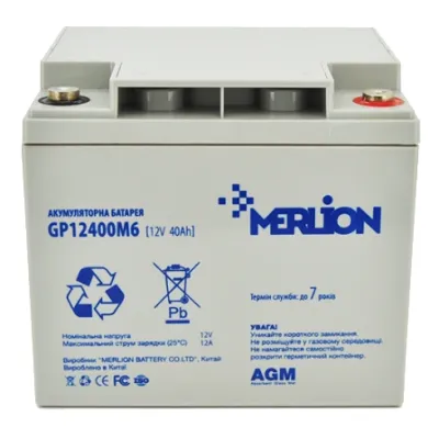 Аккумуляторна батарея MERLION AGM GP12400M6 12 В / 40 А·ч