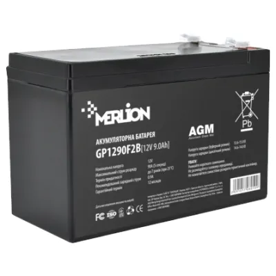 Аккумуляторная батарея MERLION AGM GP1290F2B 12 В / 9 А•ч