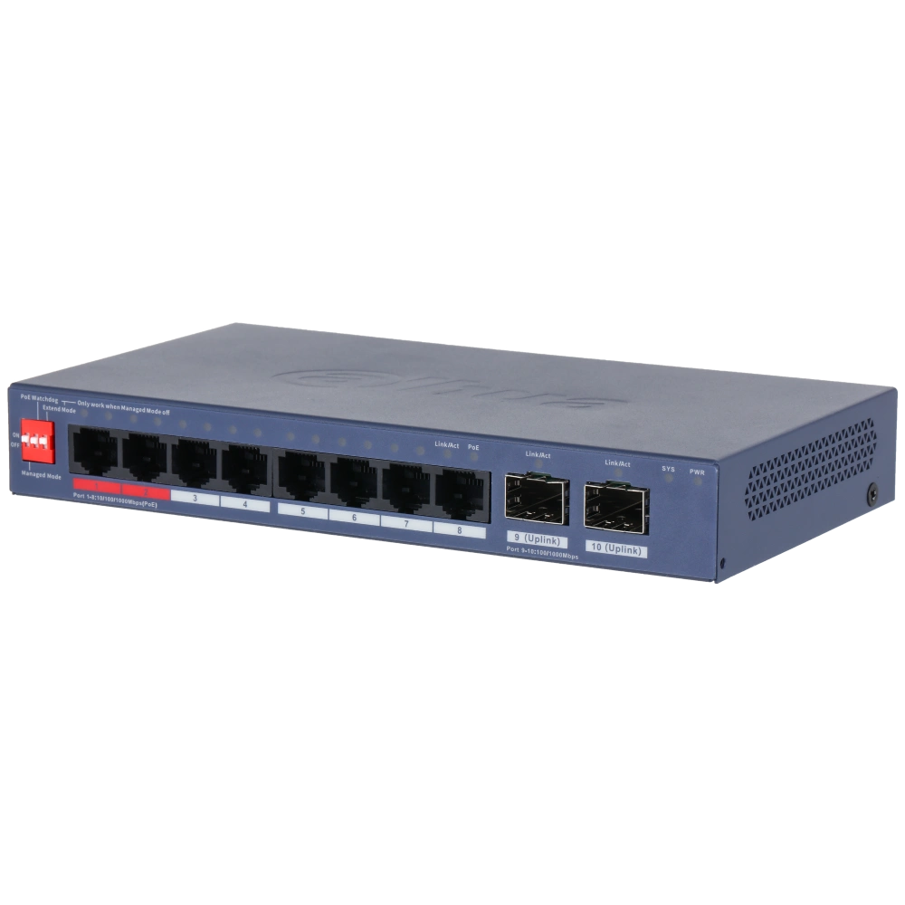 10-портовий PoE-комутатор Dahua DH-CS4210-8GT-110 керований