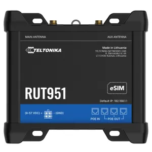 Промисловий маршрутизатор Teltonika RUT951 POE+ (RUT951B10J00) з 4G LTE, Wi-Fi