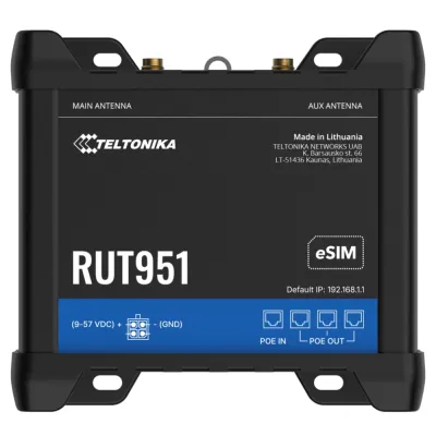 Промышленный маршрутизатор Teltonika RUT951 POE+ (RUT951B10J00) с 4G LTE, Wi-Fi