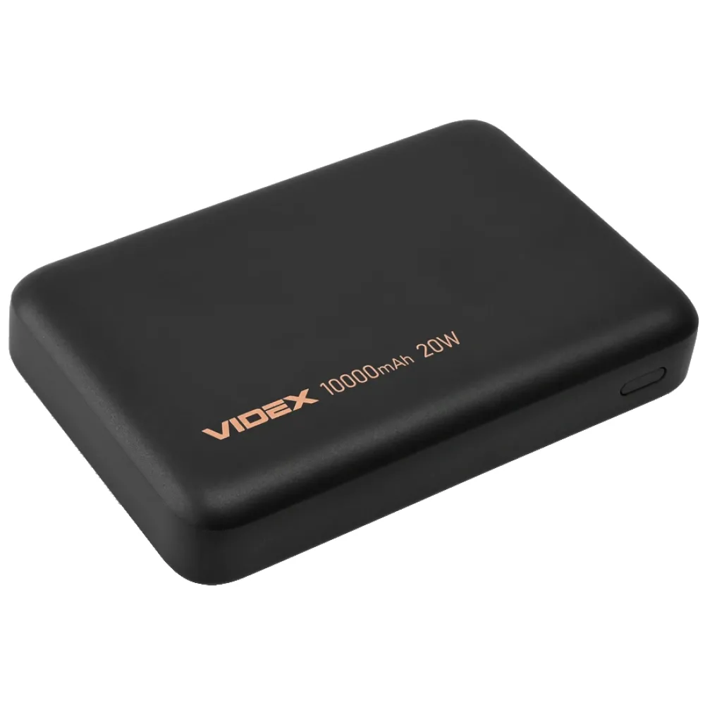 Повербанк VIDEX VPB-331 10000mAh 15W+PD20W Black с беспроводной зарядкой