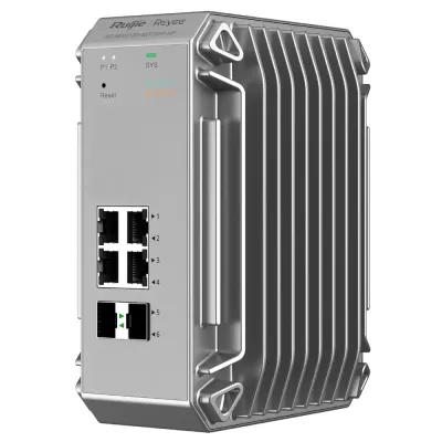 4-портовый промышленный PoE коммутатор Ruijie RG-NIS3100-4GT2SFP-HP для строгих условий эксплуатации