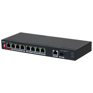 10-портовый PoE коммутатор неуправляемый Dahua DH-PFS3110-8ET1GT1GF-96