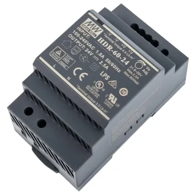 Блок питания (24B 2,5А для монтажа на DIN рейку) MeanWell HDR-60-24