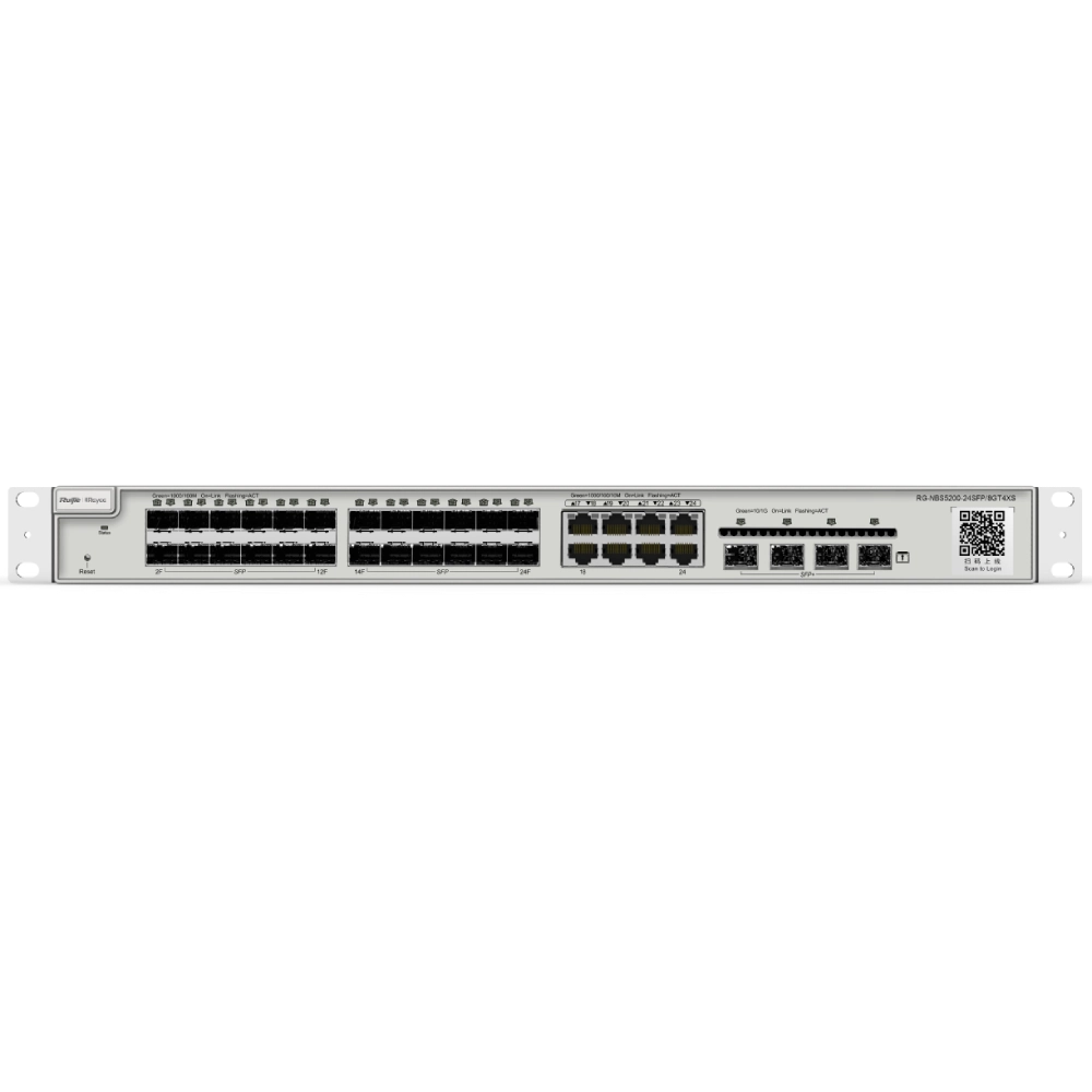 24-портовий комутатор Ruijie Reyee RG-NBS5200-24SFP/8GT4XS гігабітний L2+ керований