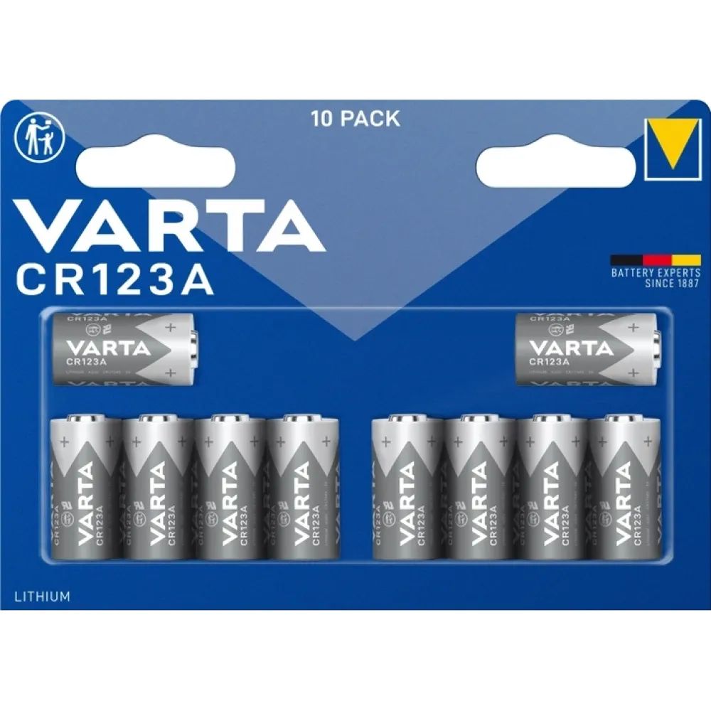 Батарейка VARTA CR 123A BLI 10 LITHIUM (10 шт)