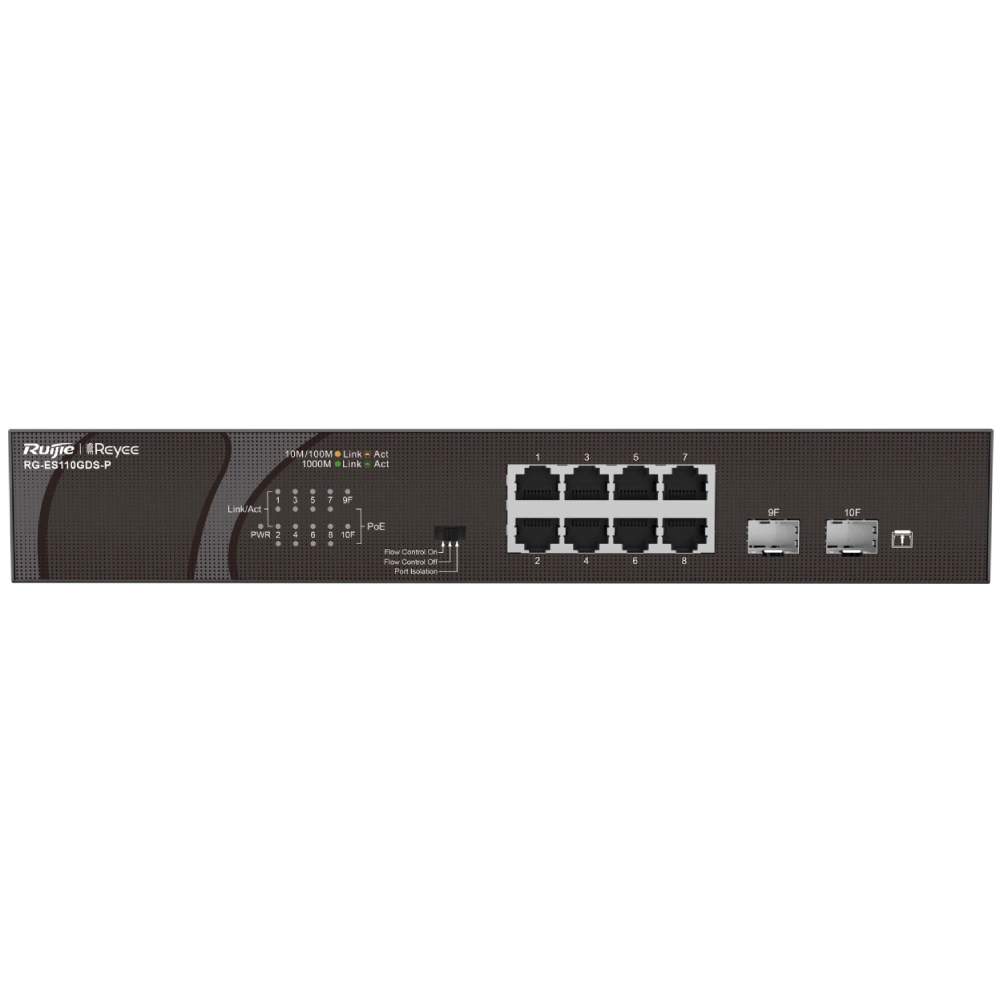 8-портовий PoE комутатор Ruijie Reyee RG-ES110GDS-P некерований