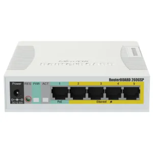 5-портовий PoE комутатор Mikrotik RB260GSP (CSS106-1G-4P-1S) керований 