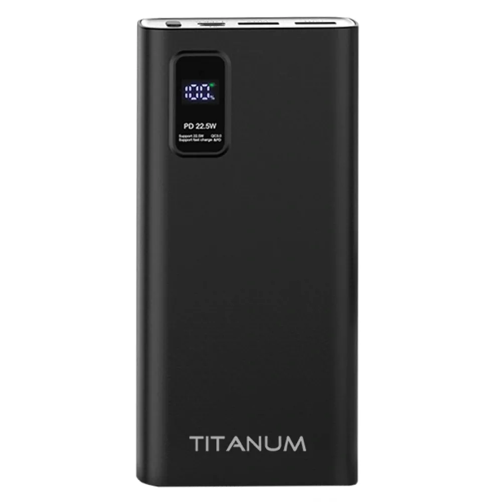 Павербанк Videx TITANUM 727S Black (20 000 мА·ч / 22.5 Вт)