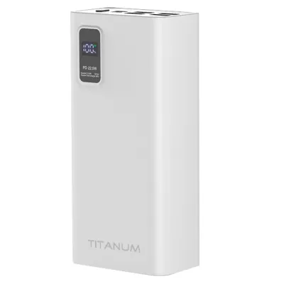 Павербанк Videx TITANUM 728S White (30000 мА·ч / 22.5 Вт)