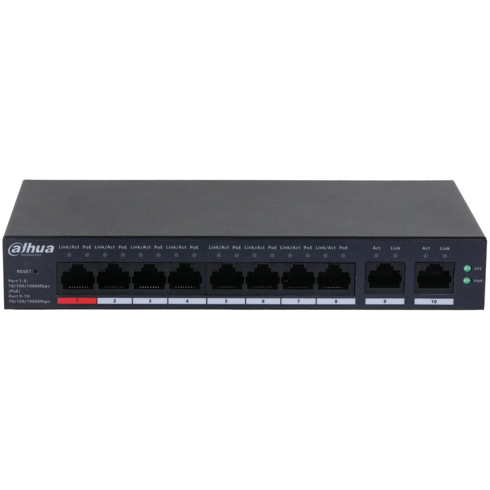 8-портовый PoE коммутатор Dahua DH-CS4010-8GT-110 гигабитный управляемый