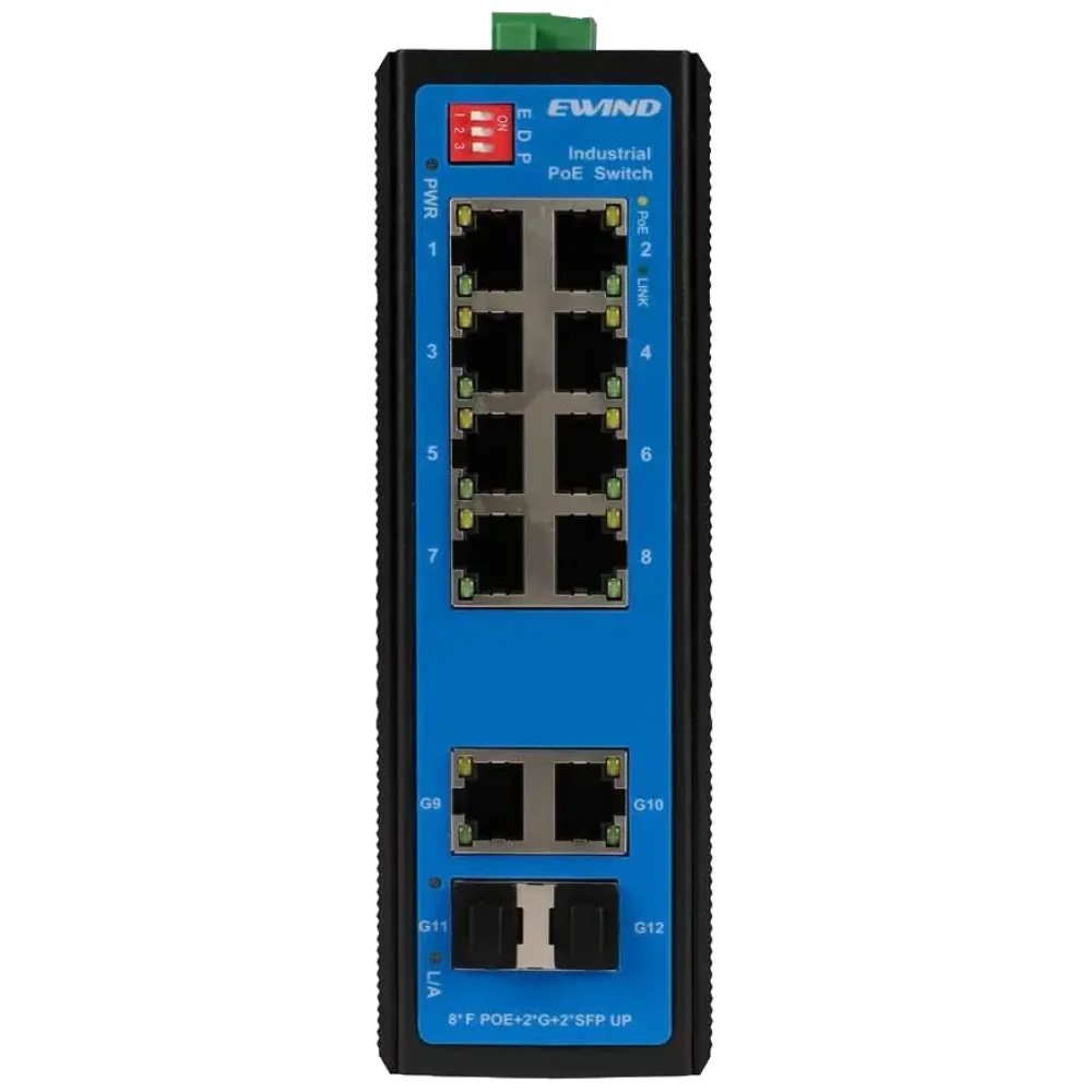 8-портовый промышленный PoE коммутатор неуправляемый Ewind EW-PIS1712-8FE