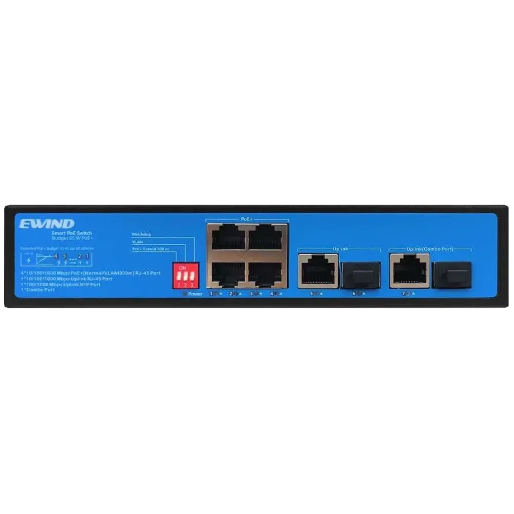 4-портовый PoE коммутатор Ewind EW-S1907CG-AP неуправляемый