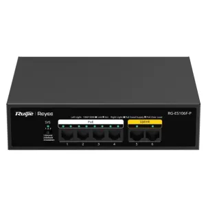 6-портовый PoE коммутатор Ruijie Reyee RG-ES106F-P 10/100Мб неуправляемый