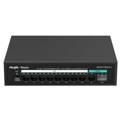 10-портовий PoE комутатор Ruijie Reyee RG-ES110GS-P-L некерований