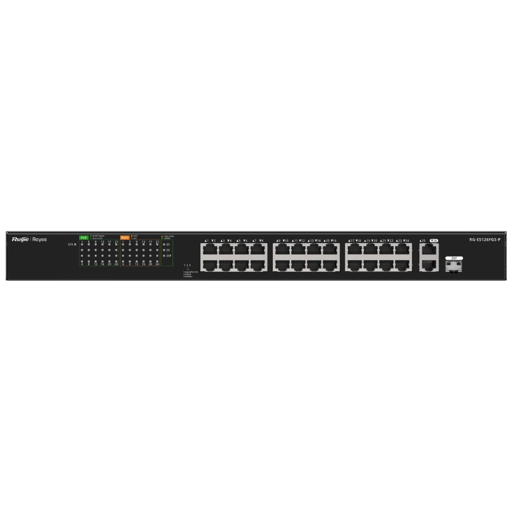 26-портовий PoE комутатор Ruijie Reyee RG-ES126FGS-P 10/100 Мб некерований
