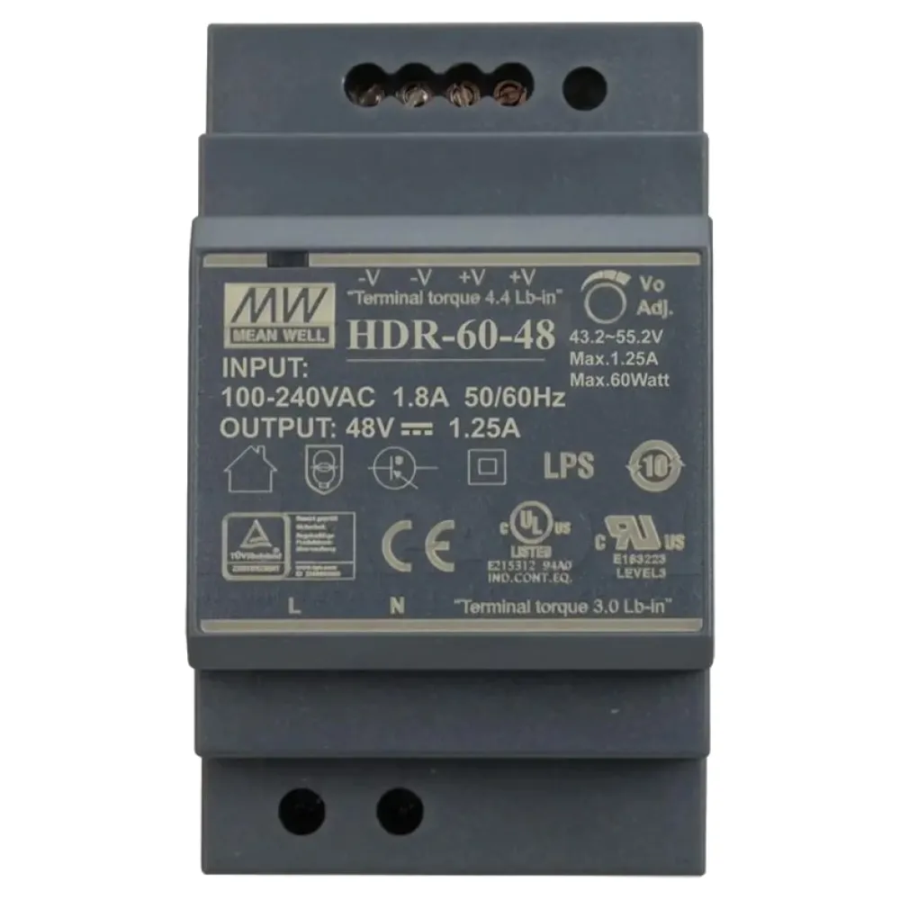 Блок питания для монтажа на DIN рейке Mean Well HDR-60-48 1,25А