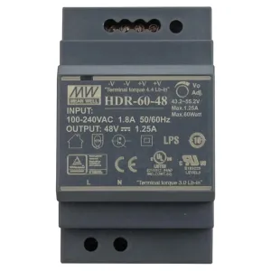 Блок живлення для монтажу на DIN рейці Mean Well HDR-60-48 1,25А