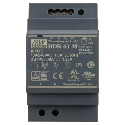 Блок питания для монтажа на DIN рейке Mean Well HDR-60-48 1,25А