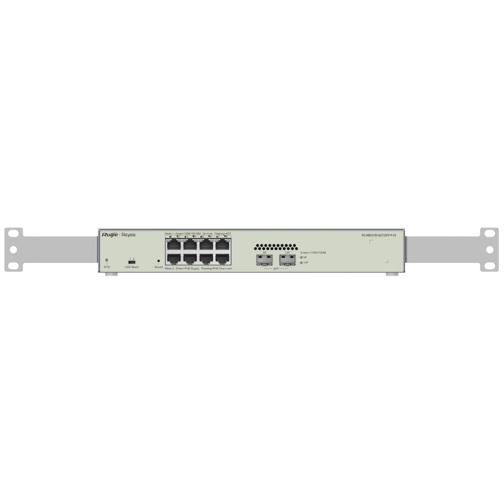 8-портовый гигабитный L2 управляемый коммутатор POE Ruijie RG-NBS3100-8GT2SFP-P V2